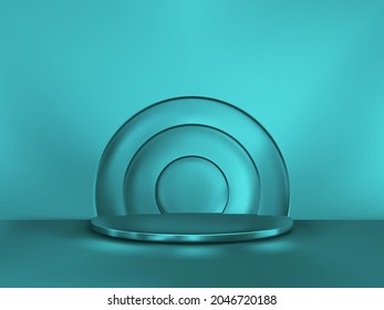 Minimalism abstract background with a pedestal. 3d vector stage. Podium for show.