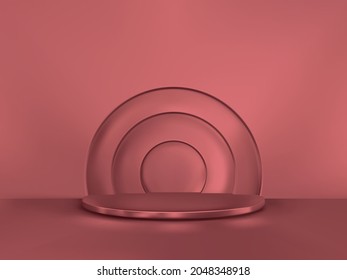 Minimalism abstract background with a pedestal. 3d vector stage. Podium for show.