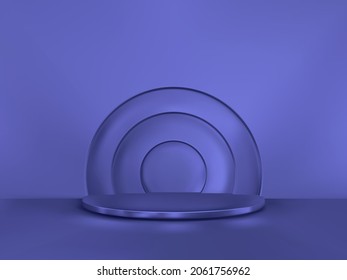 Minimalism abstract background with a pedestal. 3d vector stage. Podium for show.