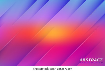 Minimalism Abstract Colorful Gradient Background Design with Dynamic Lines Shapes. Vector Illustration Design Template Element.
