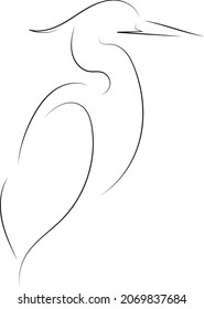 minimalism abstract modern logo design line art drawing vector bird fly animal wildlife heron outline graphic design 
