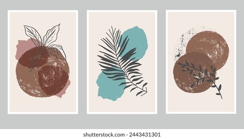 Minimalism. Abstract modern print set. Logo. Wall art. poster. Boho abstraction. Posters, paintings.