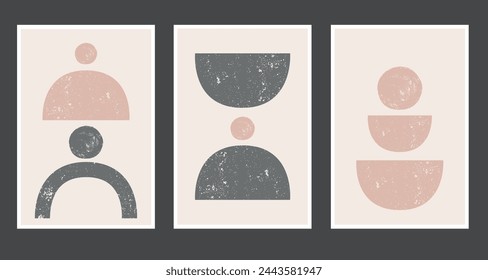 Minimalism. Abstract modern print set. Wall art. Boho abstraction. Posters, paintings.