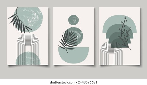 Minimalism. Abstract modern print set. Wall art. Boho abstraction. Posters, paintings.