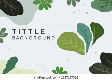 Minimalism aesthetic leaves background with empty space  