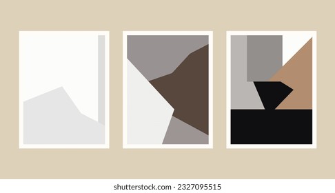 Minimalism art print, abstract wall art using a earth tone color palette,  Adobe Illustrator, hand-drawn, digital painting, retro aesthetic, postcard or brochure cover design