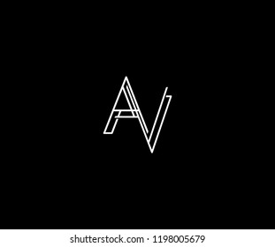Minimalism AV A V Linked Thin Monogram Logo