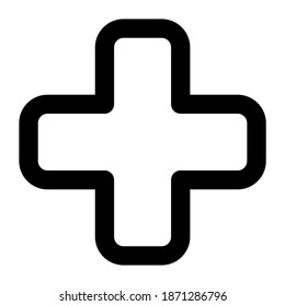 Minimalism basic Health sign Hospital Icon Outline