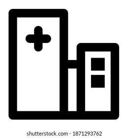 Esquema del icono del hospital básico mínimo