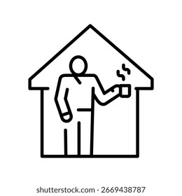 minimalism black line icon. Vector isolated element. Editable stroke.