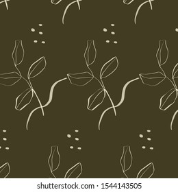 Minimalism botanic elements. Natural eco logo. 