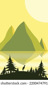 Minimalism concept nice green illustration.