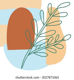 minimalism concept of tropical leaves flat design on white background