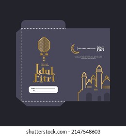 Minimalism Eid Mubarak Money Envelope Template Design