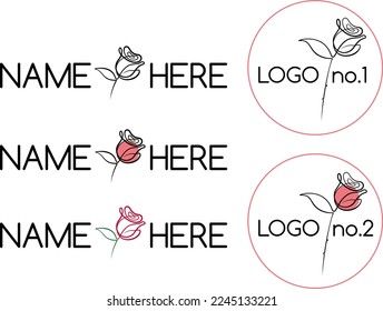 rosa de la flor minimalista de una línea vectorial