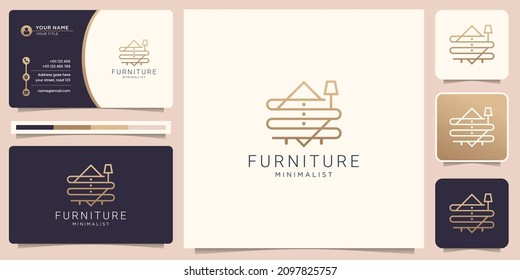 minimalism furniture logo design inspiration. elegant interior shape concept for business of luxury.