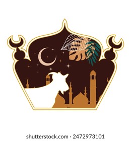 Minimalism goat drawing art to celebrate Eid al-Adha.