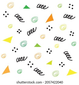 minimalism hand drawn pattern seamless with modern color for print, textile, wallpaper. Modern hand drawn shapes background.