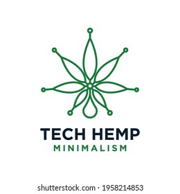minimalism hemp tech green vector logo