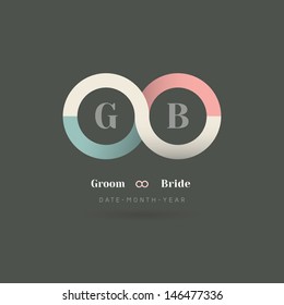 Minimalism Infinity Symbol Wedding Invitation Template