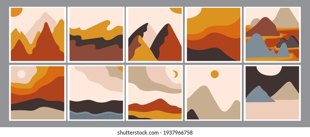 minimalism interior painting, pastel palette, peach and terracotta. desert landscape, sun and moon, Moroccan style