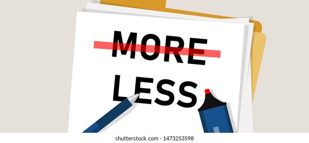 Minimalism Less is more paradox concept of avoid clutter have focus and less distraction