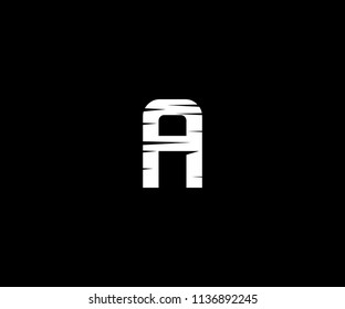 Minimalism Letter A Cut Vector Logo
