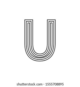 Minimalism line logo initial letter u