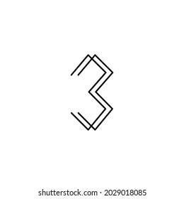 Minimalism line logo initial letter 3