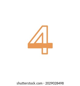Minimalism line logo initial letter 4