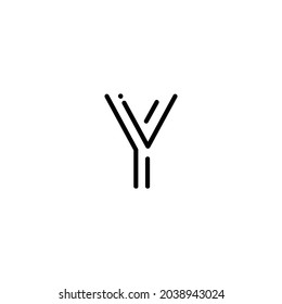 Minimalism line logo initial letter y	