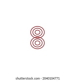 Letra inicial del logotipo de la línea mínima 8