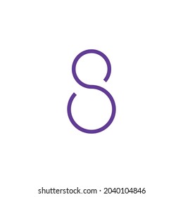 Letra inicial del logotipo de la línea mínima 8
