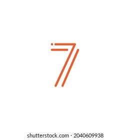 Minimalism line logo initial letter 7
