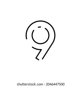 Minimalism line logo initial letter 9
