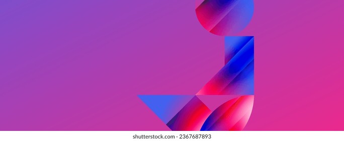 Minimalism meets gradient allure. Geometric shapes intertwine in a tranquil backdrop. Subtle hues meld, creating serene yet dynamic canvas, testament to modern aesthetics