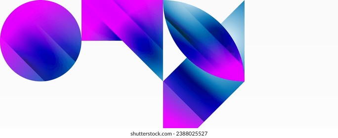 Minimalism meets gradient allure. Geometric shapes intertwine in a tranquil backdrop. Subtle hues meld, creating serene yet dynamic canvas, testament to modern aesthetics