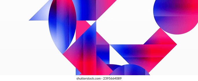 Minimalism meets gradient allure. Geometric shapes intertwine in a tranquil backdrop. Subtle hues meld, creating serene yet dynamic canvas, testament to modern aesthetics