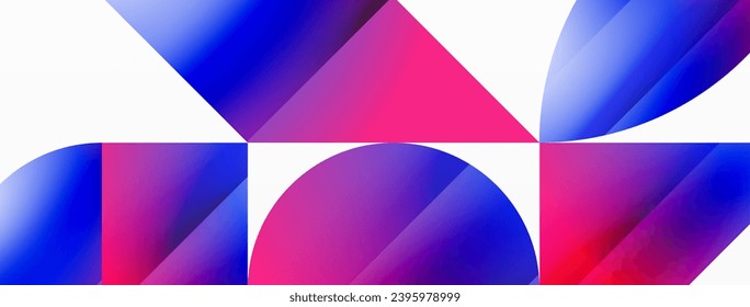 Minimalism meets gradient allure. Geometric shapes intertwine in a tranquil backdrop. Subtle hues meld, creating serene yet dynamic canvas, testament to modern aesthetics