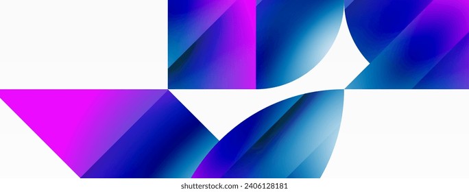 Minimalism meets gradient allure. Geometric shapes intertwine in a tranquil backdrop. Subtle hues meld, creating serene yet dynamic canvas, testament to modern aesthetics
