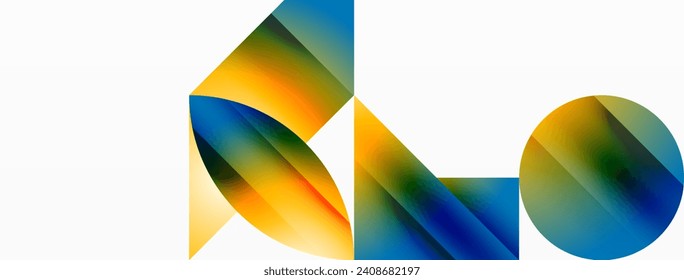 Minimalism meets gradient allure. Geometric shapes intertwine in a tranquil backdrop. Subtle hues meld, creating serene yet dynamic canvas, testament to modern aesthetics