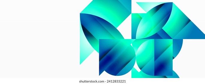 Minimalism meets gradient allure. Geometric shapes intertwine in a tranquil backdrop. Subtle hues meld, creating serene yet dynamic canvas, testament to modern aesthetics