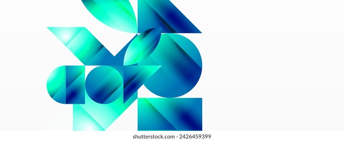 Minimalism meets gradient allure. Geometric shapes intertwine in a tranquil backdrop. Subtle hues meld, creating serene yet dynamic canvas, testament to modern aesthetics
