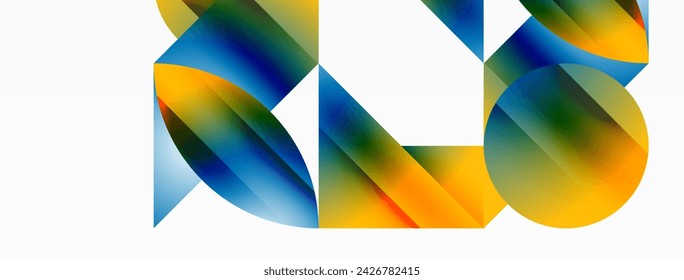Minimalism meets gradient allure. Geometric shapes intertwine in a tranquil backdrop. Subtle hues meld, creating serene yet dynamic canvas, testament to modern aesthetics