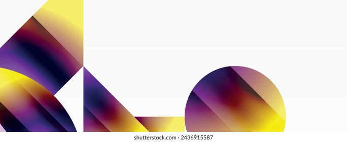 Minimalismus trifft auf Gradienten-Reiz. Geometrische Formen verflechten sich in einem ruhigen Hintergrund. Subtile Farbtöne verschmelzen, schaffen ruhige und doch dynamische Leinwand, Zeugnis moderner Ästhetik
