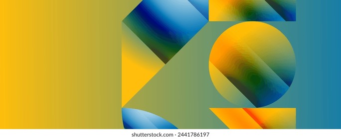 Minimalism meets gradient allure. Geometric shapes intertwine in a tranquil backdrop. Subtle hues meld, creating serene yet dynamic canvas, testament to modern aesthetics