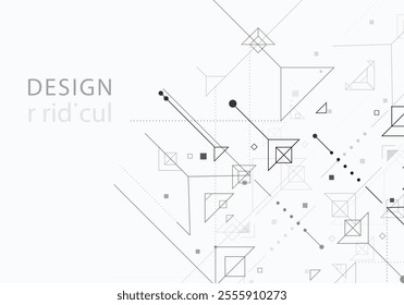 Minimalism monochrome technology pattern. Abstract vector background