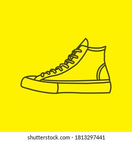 Minimalism outline sneaker shoe for logo and icon design templates