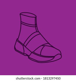 Minimalism outline sneaker shoe for logo and icon design templates