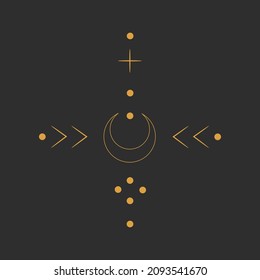 minimalism point symbols. to design an astrologer's blog or tarot cards